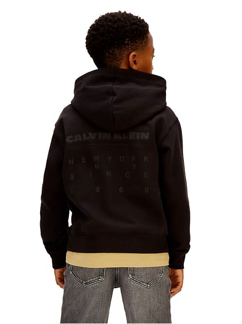 CALVIN KLEIN Felpa con cappuccio e logo stampato sul retro CALVIN KLEIN | CKIB0IB02618TBEH